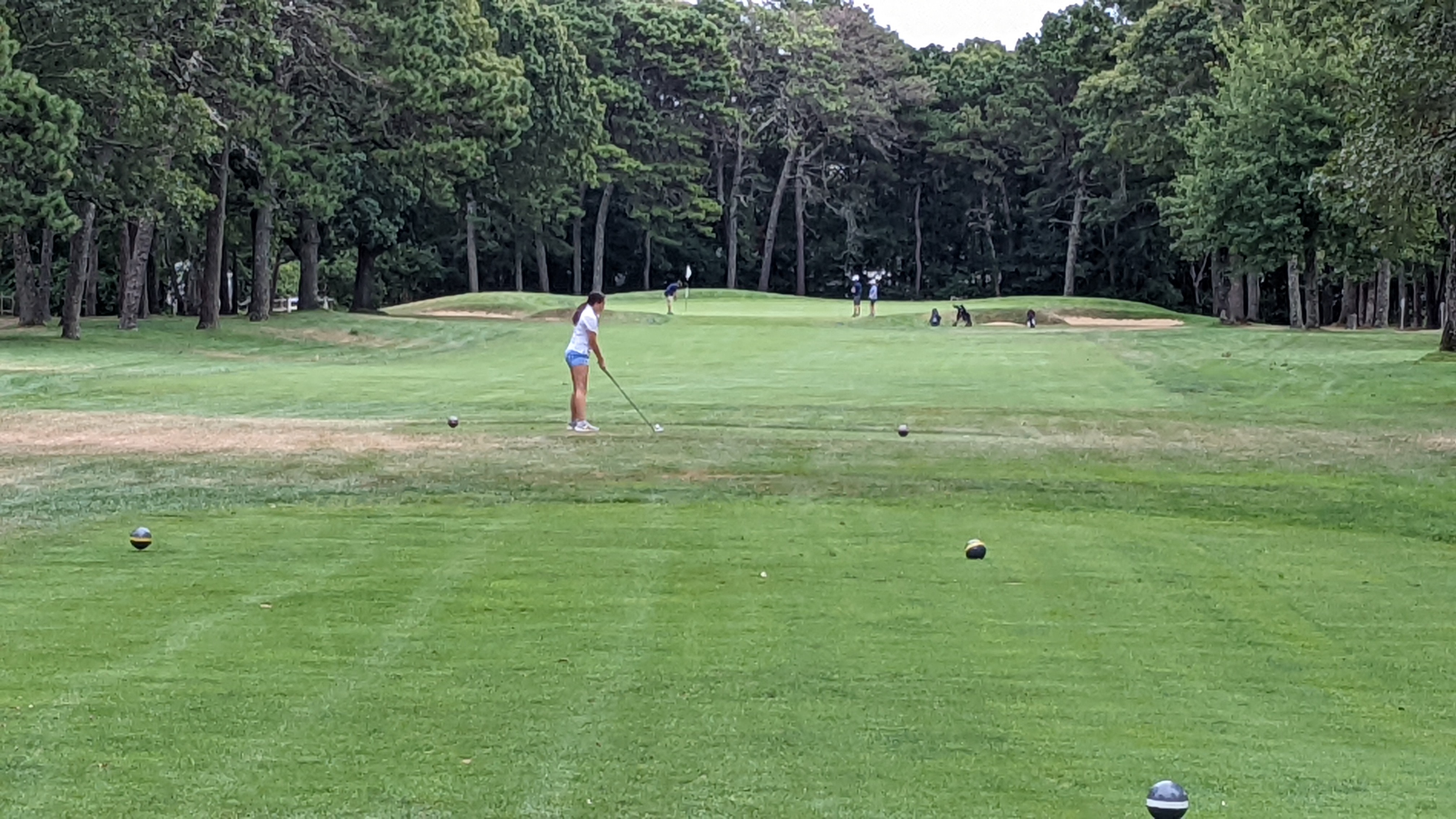 Natalie getting ready to tee off!