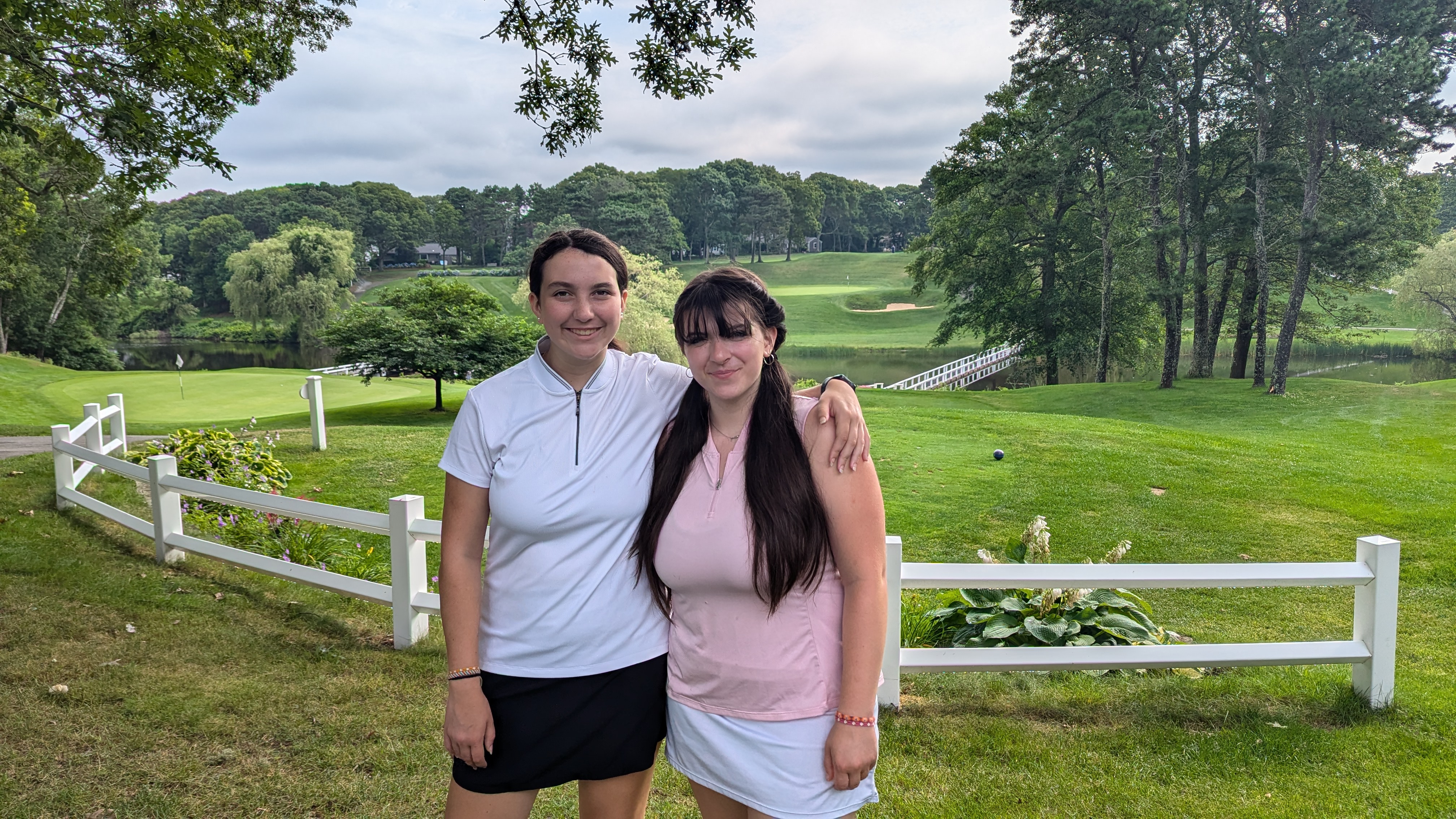 Natalie and her sister at Blue Rock Golf Course