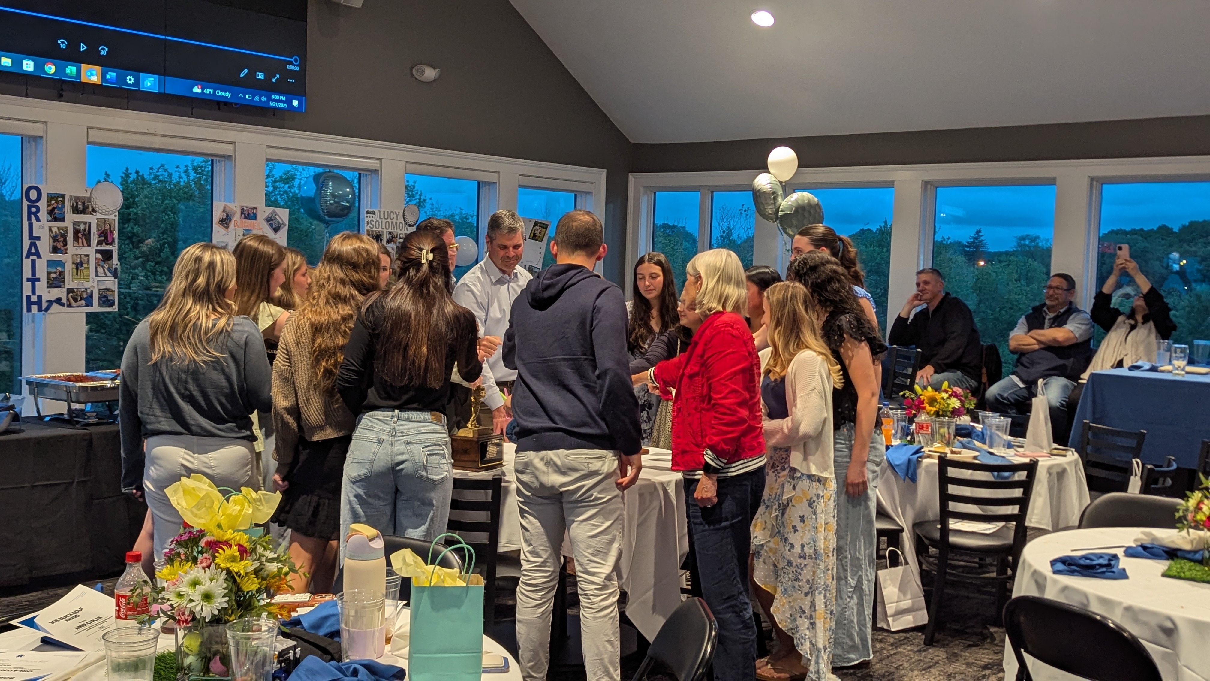 Braintree HS Golf team photo at end of year banquet